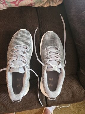 Under Armour Women's Light Gray Knit Training Sneakers